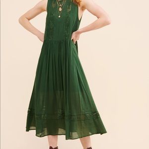 Auguste x Anthropologie Forest Green Slip Dress